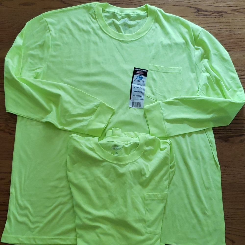 TWO (2) men's high visibility long sleeve
